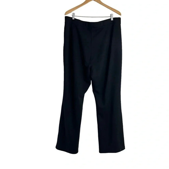 Roamans Black Loungewear Pants 24W Plus Size Black Bootcut Pull On Stretch Basic - Picture 3 of 6